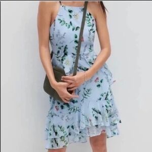 Banana Republic Baby Blue Floral Dress 10